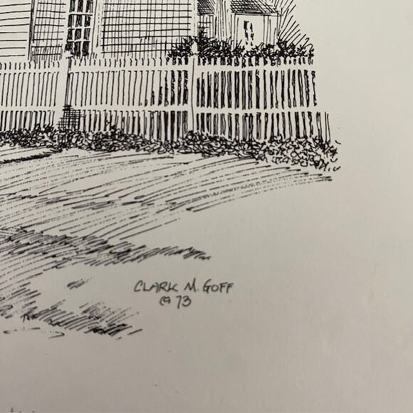 Vintage Clark M. Goff Raleigh Tavern Williamsburg, Virginia '73 Matted Print - Picture 5 of 12